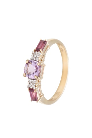 Bague Elvira Or jaune, diamants et rhodonites