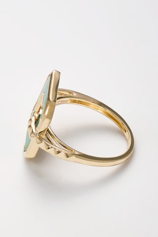 Bague Manéa Or jaune, diamants et malachite