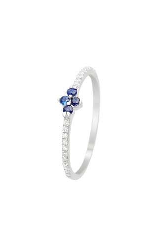 Bague Coquette   Or blanc, diamants  et saphirs