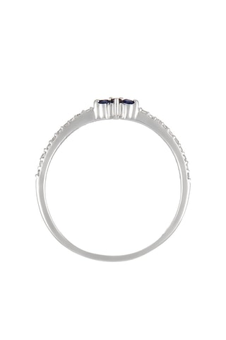 Bague Coquette   Or blanc, diamants  et saphirs