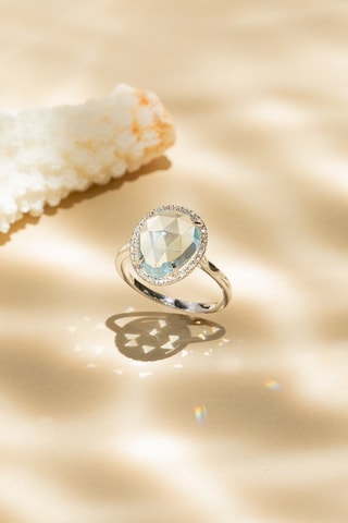 Bague Bermudes Nouvelles Or blanc et topaze