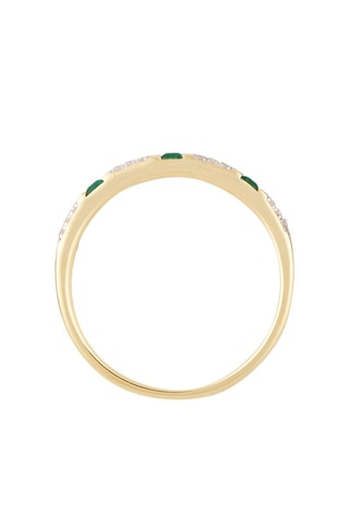 Bague Voie d'Emeraude Or jaune, diamants et émeraudes