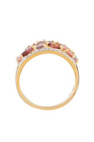 Bague Rhodomix   Or jaune, diamants, améthystes, rhodolites et tourmalines