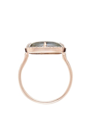 Bague Naturelle  Or rose, diamants et labradorite