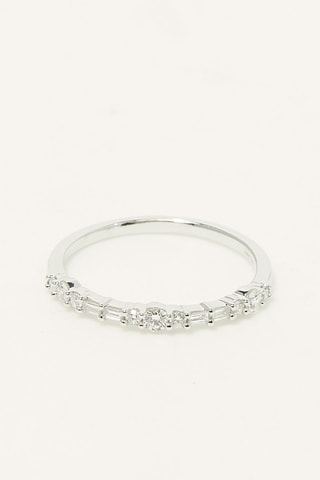 Bague Dot Line Or blanc et diamants