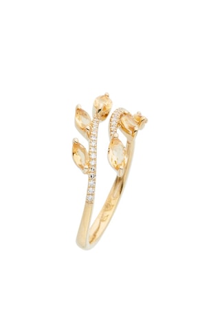 Bague Ava Or jaune, diamants et citrines