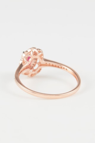 Bague Hasna Or rose, diamants et rubis
