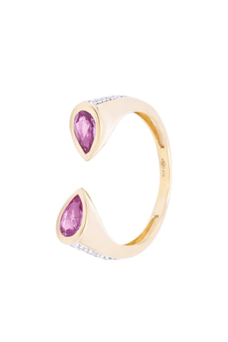 Bague Zya Or jaune, diamants et saphirs