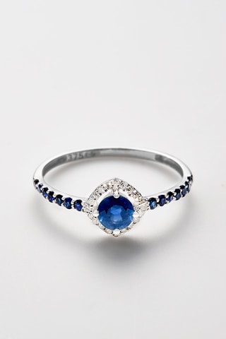 Bague Iona - Or blanc, diamants et saphirs