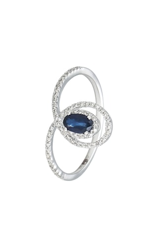 Bague diamants Zagreb Or blanc, saphir et diamants