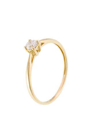 Solitaire Or jaune et diamant 0,2 carat/1