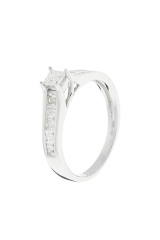 Solitaire Elegant Or blanc et diamants