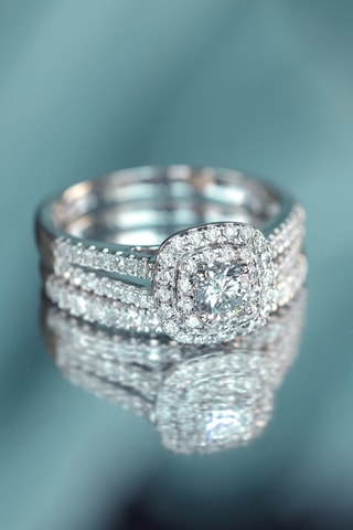 Bague Duo de Bagues Carré Passion - Or blanc et diamants