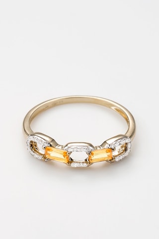 Bague Kalys - Or jaune, diamants et citrine
