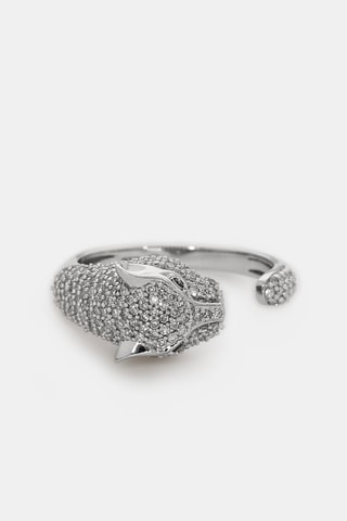 Bague Mafdet - Or blanc, diamants et diamants noir