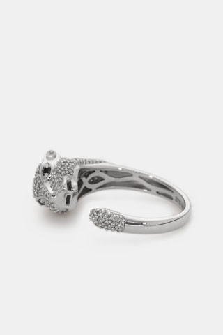 Bague Mafdet - Or blanc, diamants et diamants noir