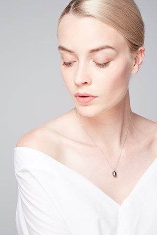 Pendentif Perle noire Or blanc et perle d'eau douce