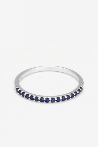 Bague - Or blanc et saphirs