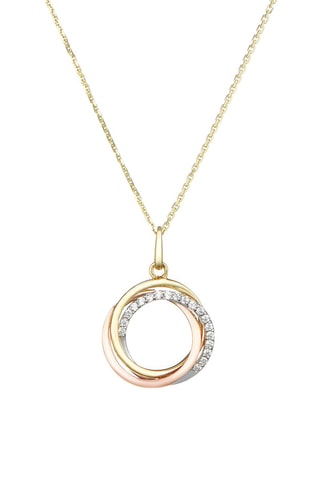 Hanger Cercle Trio Geelgoud, Witgoud en Roségoud