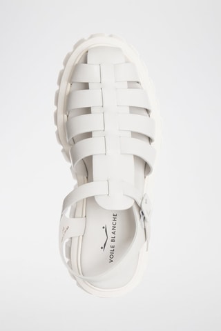 Kalfsleren Platform Sandalen Grenelle - Wit