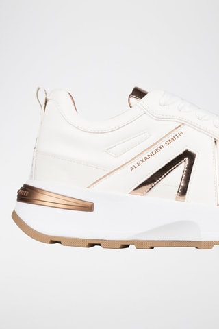 Platform Sneakers - Wit en Goudkleurig