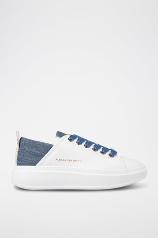 Leren Sneakers - Wit en Blauw