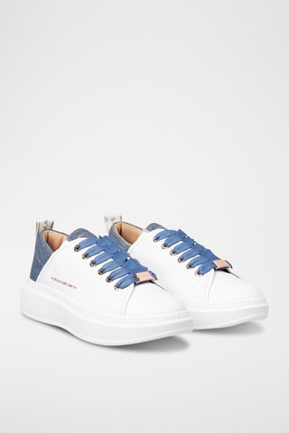 Leren Sneakers - Wit en Blauw
