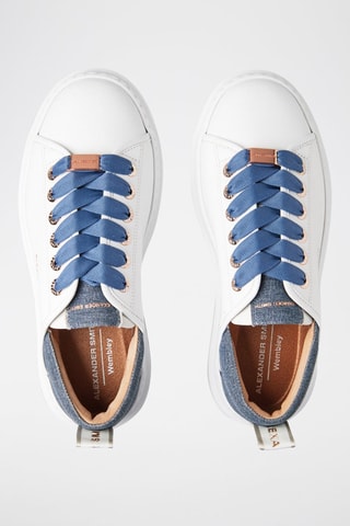 Leren Sneakers - Wit en Blauw