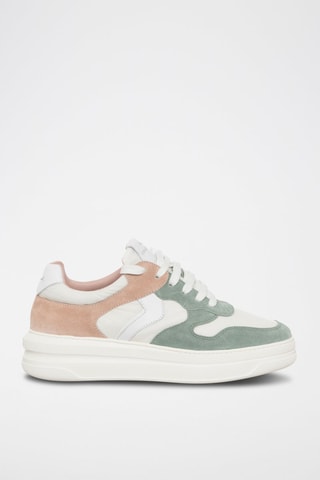 Nubuck Platform Sneakers Lilith - Zeegroen en Wit