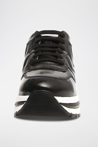 Sapatilhas com plataforma em nobuck Maran - Preto