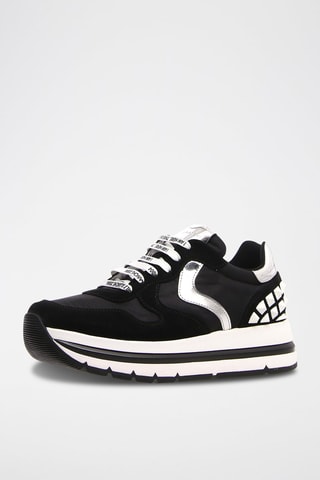 Sapatilhas com plataforma em nobuck Maran - Preto