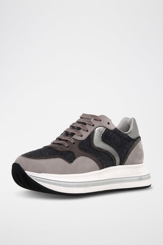 Sapatilhas em couro Melany - Cinzento