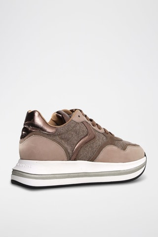 Sapatilhas em couro Melany - Bege