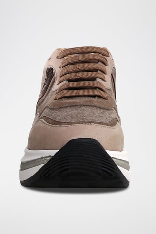 Sapatilhas em couro Melany - Bege