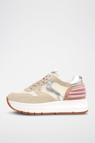 Sapatilhas com plataforma de nobuck Maran - Cru