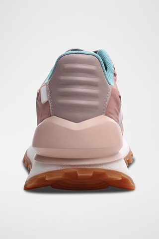 Kalfsleren Sneakers Qwark Spur Voile Blanche - Roze