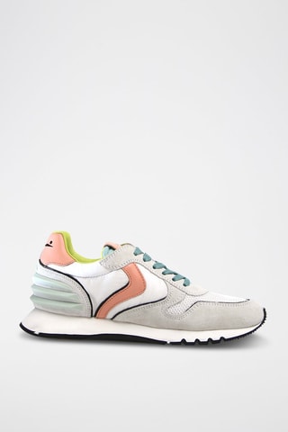 Leren Sneakers Julia Power Wit en Perzikkleurig