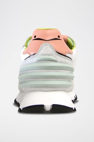 Leren Sneakers Julia Power Wit en Perzikkleurig