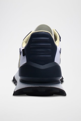 Leren Sneakers Qwark Voile Blanche - Marineblauw en Wit