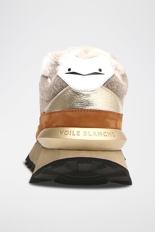 Sapatilhas com plataforma de couro Qwark - Castanho