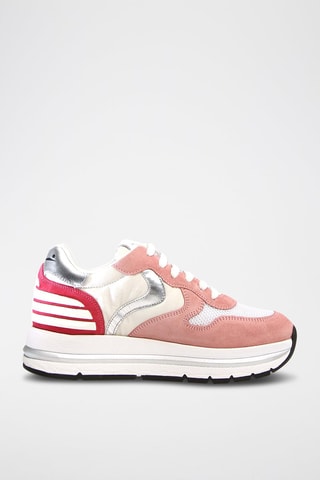 Sapatilhas com plataforma de nobuck Maran - Rosa