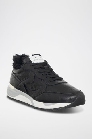 Sapatilhas subidas forradas de couro Magg - Preto