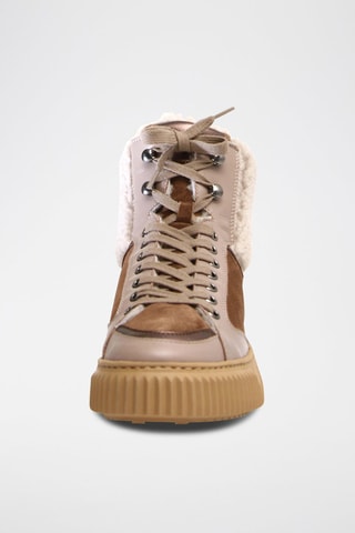 Hoge Leren Sneakers - Bruin