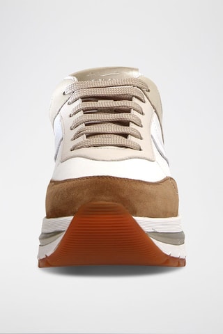 Sneakers de couro Maran Castanho-claro e branco