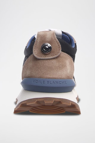 Leren Sneakers Qwark Voile Blanche - Taupe en Zwart