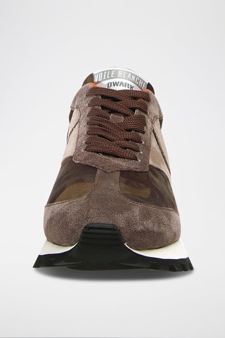 Leren Sneakers Qwark Voile Blanche - Bruin en Oranje