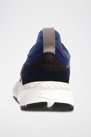 Kalfsleren Sneakers Club Voile Blanche - Marineblauw