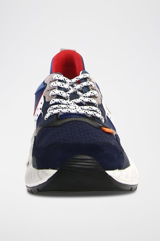 Kalfsleren Sneakers Club Voile Blanche - Marineblauw