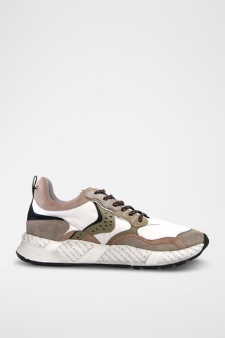 Kalfsleren Sneakers Club Voile Blanche - Taupe