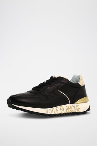 Sapatilhas com plataforma de couro Paris - Preto